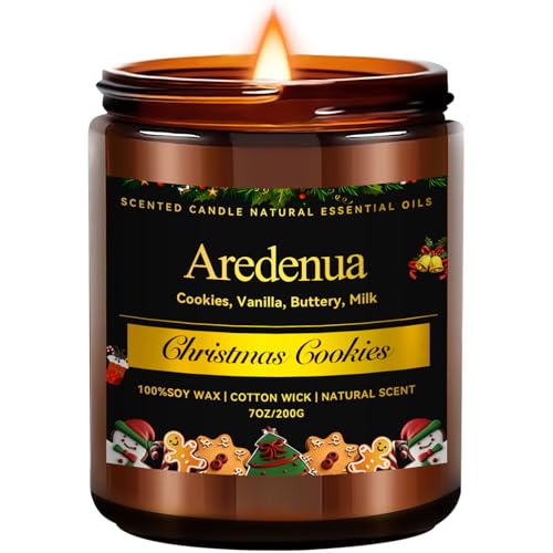 Christmas Cookies Candle | Christmas Soy Candle with Sweet Vanilla Sugar & Butter Cookie Scent | Holiday Scented Candles, Cozy Winter Candles Gift for