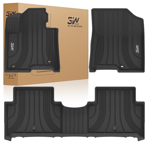 3W Floor Mats for Kia Sorento Hybrid 2025 2024 2023 2022 2021 (Only PHEV&Hybrid) All Weather Protection TPE Anti-Slip Automotive Full Set Floor Liners