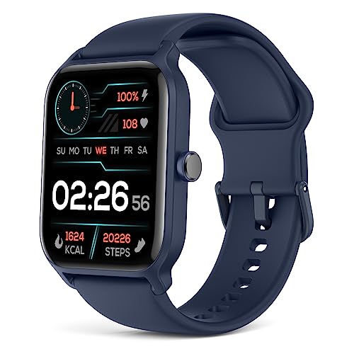 EGQINR Smart Watches 100+ Fitness Tracker IP68 Impermeabile per Android iPhone Blu