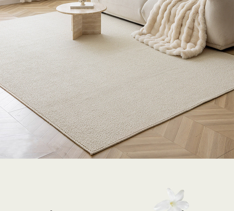 Solid Color Carpet, Living Room Wabi Sabi, Cream Style, High-end, Light Luxury, Solid Color, Pineapple Circle, Bedroom Sofa, Coffee Table, Bedside B