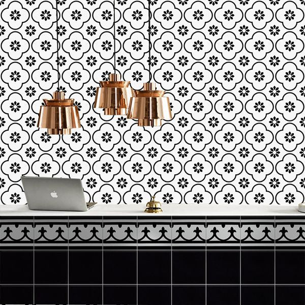 10pcs Retro Pattern Matte Surface Tiles Sticker Transfers Covers for Kitchen Bathroom Tables Floor Hard-wearing Art Wall Decals