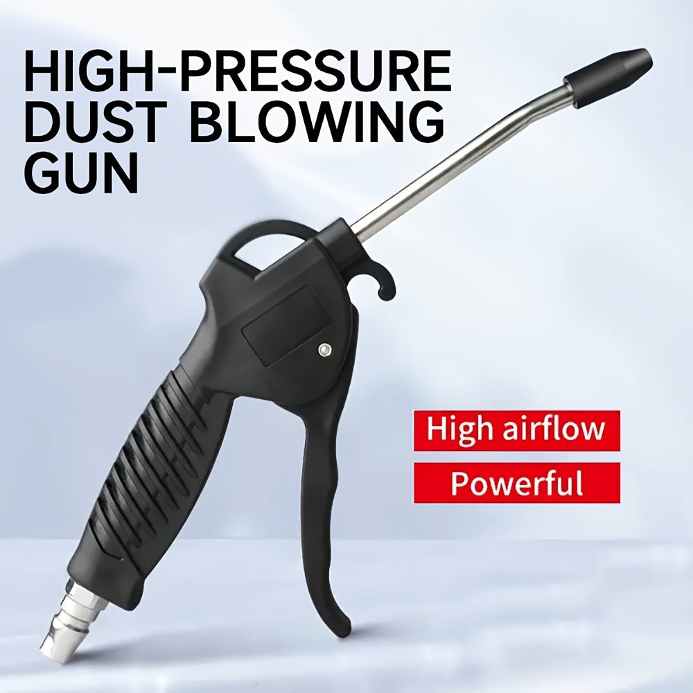 TEMU 1pc Industrial Dusting Gun Spray Gun - High-capacity Pneumatic Air Compressor Accessory With Protected Airflow Nozzle, Durable Plastic