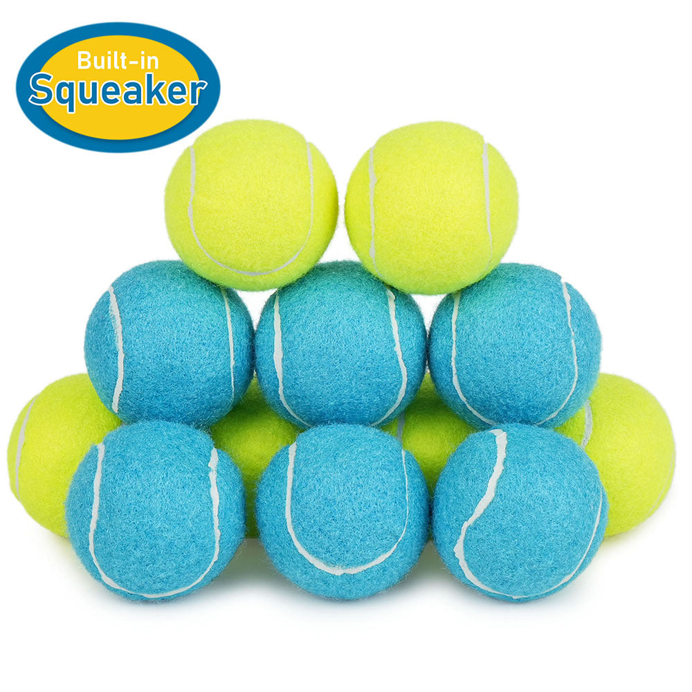 TEMU 12 Pack Squeaky Tennis Balls For Dogs, 2.5 Inch, Interactive Pet Fetch Ball Dog Toys For Medium Large Dogs