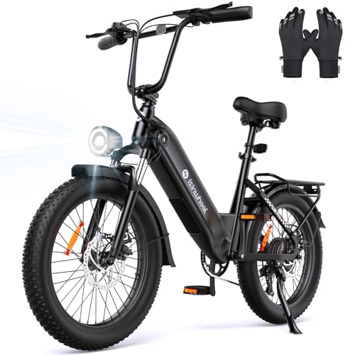 Isinwheel U8-U8 Pro Electric Bike, 45KMH 1000W Peak Motor Step-Thru Ebikes for Adults, 48V 18-13AH Hidden Battery Max 168-120KM PAS Range Commuting, 2