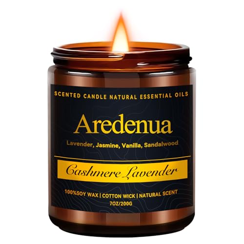 Cashmere Lavender Candle - 7oz Soy Candle for Home Scented, Scented Candles for Home, 50 Hours of Burn Time -Relaxing Floral Aromatherapy Gift for Bed