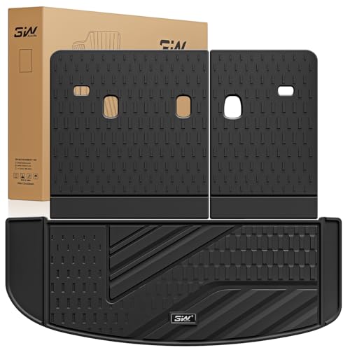 3W Kia Telluride Cargo Liner & Back Seat Cover for Kia Telluride 2020-2024 2025 (Not for Hybird), TPE All Weather Cargo Mat for Telluride Anti-Slip He