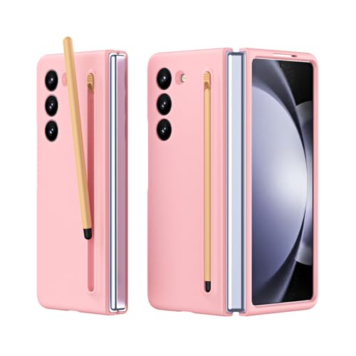 for Samsung Galaxy Z Fold 6 Case with Slim S-Pen Holder & Capacitance Pen, Built-in Front Screen Protector, Ultra-Thin Silky Liquid PC Frosted Bumper