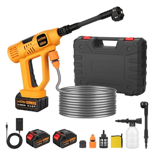 Upgraded LCD Display Portable Cordless Pressure Washer, 790 PSI 21V 2x3.0AH Rechargeable Batteries Powered Pressure Washer, 6-in-1 Nozzle for Car Floo