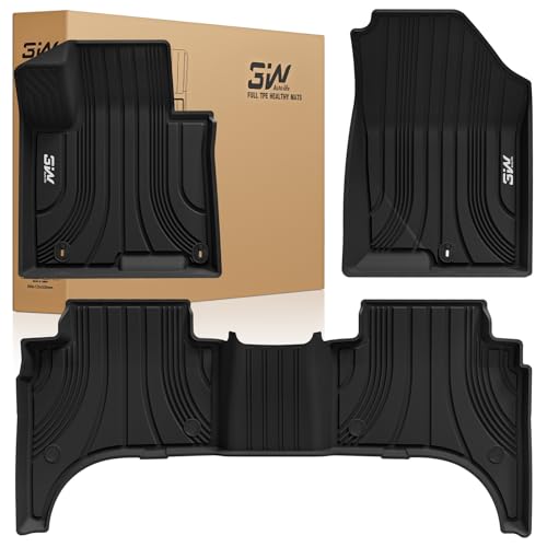 3W Floor Mats Custom for Hyundai Santa Cruz Pickup 2025 2024 2023 2022 All Weather Protection TPE Heavy Duty Non-Slip Automotive Floor Liners Fits 1st