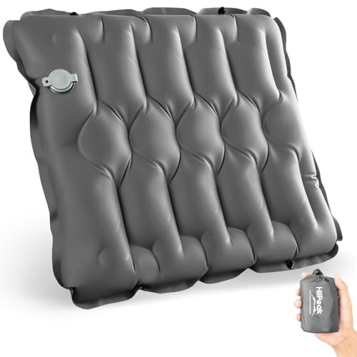 HiiPeak Inflatable Seat Cushion, Lightweight Compact Stadium Seat Pad Camping Air Seat Cushion for Bleachers Backpacking Hiking Airplane Office Car Sp