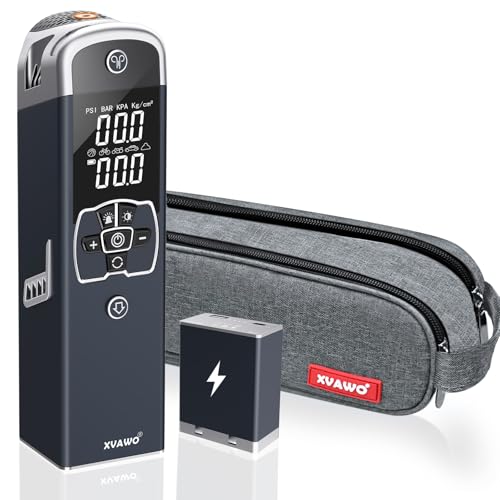 Tire Inflator Portable Air Compressor: Cordless Deflatable Air Pump for Car Tires - 150PSI Tire Pump with Pressure Gauge for Car Bike Motorcycle Gray