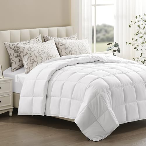ACCURATEX Lightweight Duvet Insert King Size - Summer Bedding Comforter - 250GSM Filled Thin Duvet - Soft & Breathable, Quilted Comforters with 8 Tabs