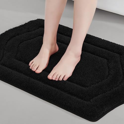 COSY HOMEER Bathroom Rugs Mat 17”x27” Absorbent Non-Slip Bath Mat Plush Shaggy Machine Washable Bath Rugs Soft Polyester Bath Mats for Bathroom Fl