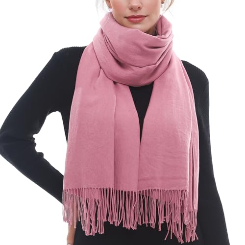 RUI VTRON Scarf for Women Fall Winter Scarves Warm Large Pashmina Shawls and Wraps Pink