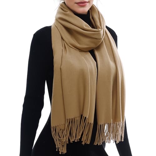 RUI VTRON Scarf for Women Fall Winter Scarves Warm Large Pashmina Shawls and Wraps Camel