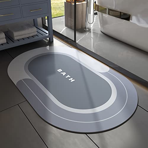 MontVoo Bath Mat - Non Slip, Quick Dry, Stain Resistant Bath Mat Rug for Bathroom Floor - Easy Care Shower Rug for Outside Bathtub - 24"x35" Blue Blue