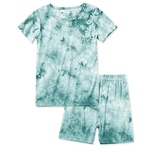 Jimonda Baby-Toddler Soft Sleepwear Short sleeve Kids Cool Pajama Outdoor 2-Piece Shirt&Shorts Casual sets Tie Dye PJ 3T Green Tie Dye