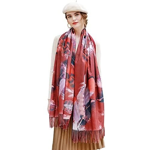 RIIQIICHY Scarfs for Women Fall Winter Scarves Pashmina Shawls and Wraps for Evening Dresses Printed Scarf-3