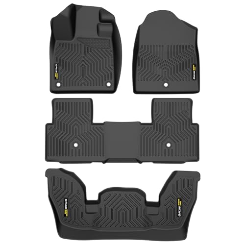 G-PLUS TPE Floor Mats Compatible with Honda Pilot 2023 2024 2025, 1st & 2nd & 3rd Row 4pcs All Weather Full Cover Protection Floor Liners Accessories