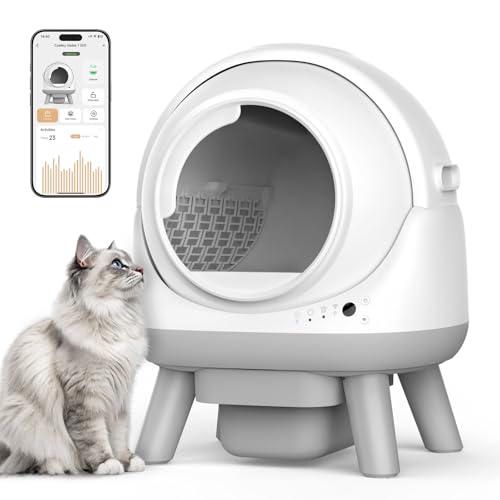 Coziley G1 Self Cleaning Litter Box for Multiple Cats, Automatic Cat Litter Box, Self-Cleaning Robot with Smart APP Control and Health Monitoring, Inc