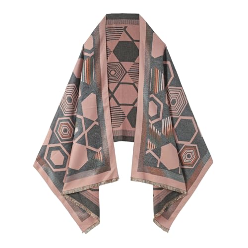 SWAT PANY Scarf for Women Pashmina Blanket Shawls and Wraps Winter Warm Scarves Dusty Pink-Grey