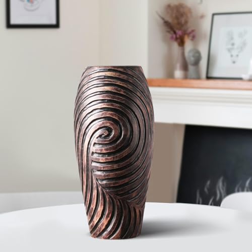 Vintage Home Decor Vase, Brown Resin Vase for Home Decor, Bedroom, Dining Table, Living Room Decor, Bookshelf Decor, Mantel, 15.7 inch Brown 15.7 inch