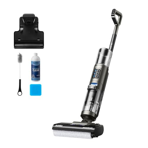 Eureka Cordless Wet Dry Vacuum Cleaner Self Cleaning Vacuum and Mop Combo, Good for Hard Floors Pet Hair Sticky Messes, RapidWash NEW430BLC, Blue Rapi