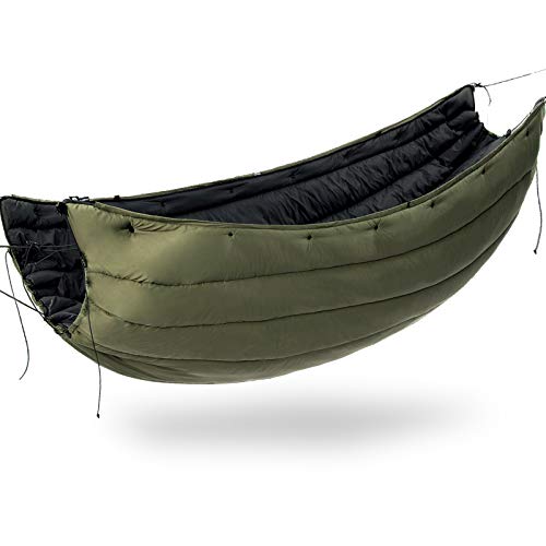 onewind Double Hammock Underquilt Warm Insulation Ultralight 3-4 Season Camping Quilt, Portable for Hiking, Backpacking Od Green 82" * 52", 35F-50F