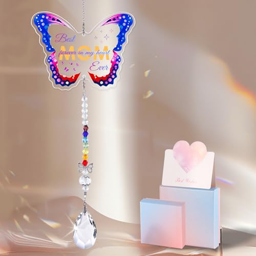 Handcrafted Rainbow Butterfly Suncatcher for Home, Office, Bedroom, Living Room, Butterfly Sun Catcher, Gift for Women Friend Mom Christmas Birthday G