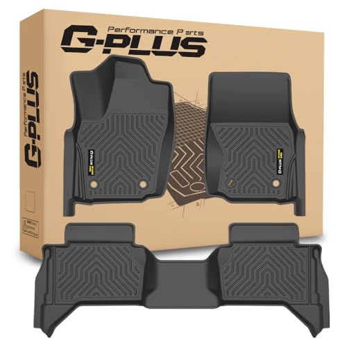 G-PLUS Floor Mats Compatible with Toyota Tacoma 2024-2025 Double Cab(Not fit Hybrid),Fit Automatic Transmission, 1st & 2nd Row All Weather Protection