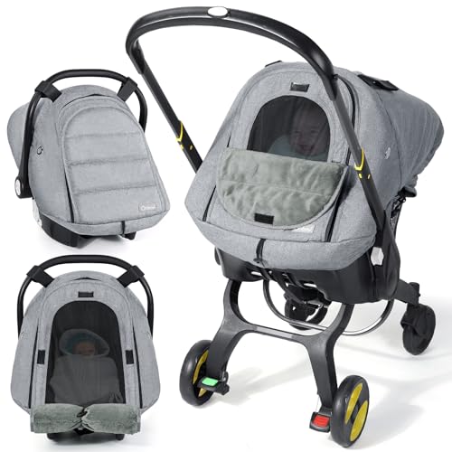 Orzbow Winter Car Seat Cover for Babies, Waterproof Carseat Canopy Cover with Peep Window of Breathable Mesh, Warm and Cozy Baby CarSeat & Carrier Cov