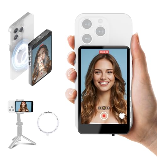 SYNCO XView Selfie Monitor Screen for iPhone & Android, Wireless 4K-1080p Magnetic Back Camera Vlog Monitor with 164FT Range, Built-in Speaker for You