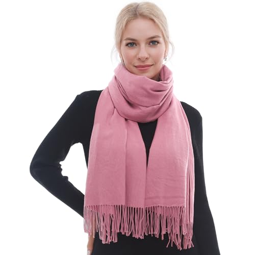 RIIQIICHY Scarf for Women Scarves and Wraps Winter Warm Pashmina Shawl for Cold Weather Pink