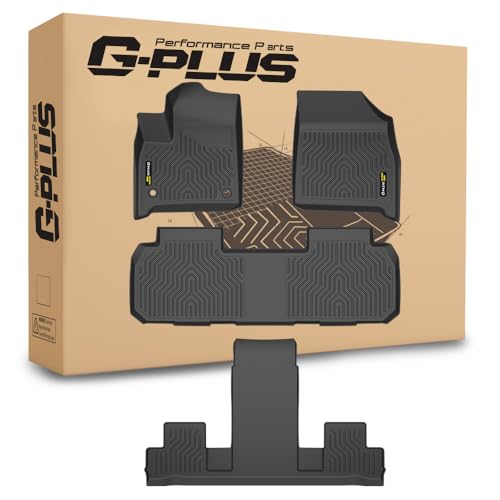G-PLUS Floor Mats Fit for Chevy Traverse 2018-2024 7 Seats (2nd Row Bucket Seat) TPE All Weather Custom Fit Heavy Duty Floor Liners,1st & 2nd & 3rd Ro