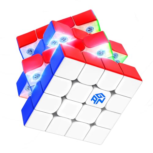 GAN 460 M V2, 4x4 Speed Cube Magnetic Speedcube Dual-Layer Structures Puzzle Omni-Magnetic Architecture 160 Magnets Fidget Toy for Kids Adults, Froste