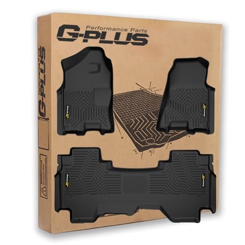 G-PLUS Floor Mats Fit for 2019-2024 Dodge Ram 1500 Crew Cab New Body (NOT Classic Models) Without Storage, TPE All Weather Custom Fit Full Cover Prote