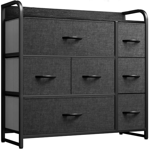 YITAHOME Dresser Drawers, Organizer Unit for Bedroom, Fabric Dresser Storage Tower, Organizer Unit for Bedroom, Living Room, Hallway, Closets A-grey