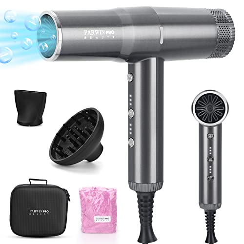 High-Speed Hair Dryer, Professional Salon Fast Drying Ionic Diffuser Hairdryer for Women and Men, PARWIN PRO BEAUTY Blow Dryer with Low Noise Brushles
