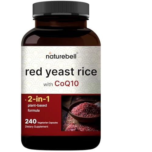 Red Yeast Rice 2,400mg with CoQ10, 240 Veggie Capsules (1,200mg Per Capsule) | Advanced Heart Health Herbal Supplement – Antioxidant Support for Ene