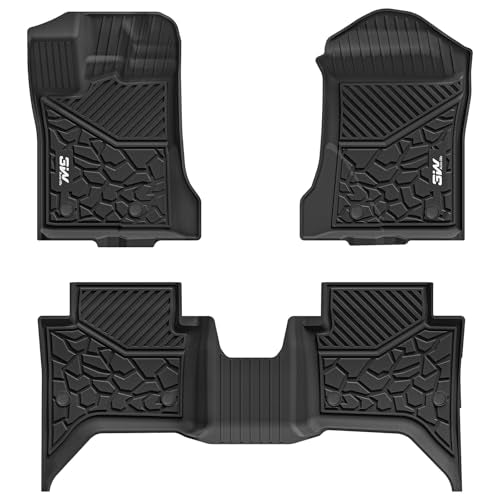 3W Floor Mats Fit for Ford Ranger SuperCrew 2024 2025 2026,1st & 2nd Row TPE Car Accessories Custom Fit All Weather Car Liner for Ford Ranger Black 5.