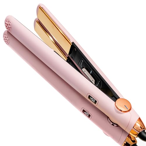 TYMO Flat Iron Hair Straightener and Curler 2 in 1 with 10s Fast Heating, 1 Inch Professional Titanium Straightening Curling Iron with 32 Adjustable T