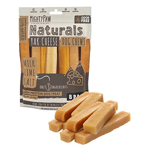 Mighty Paw Yak Cheese Chews for Dogs | All-Natural Long Lasting Pet Treats. Odorless and Great for Oral Health. Limited-Ingredient Chews for Puppies &
