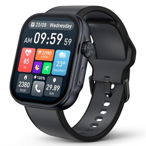 Smart Watch, 3ATM Waterproof Fitness Tracker, 1.99" AMOLED Display, Heart Rate Blood Oxygen Sleep Monitoring, AI Running Plan, Smartwatch for Men Comp