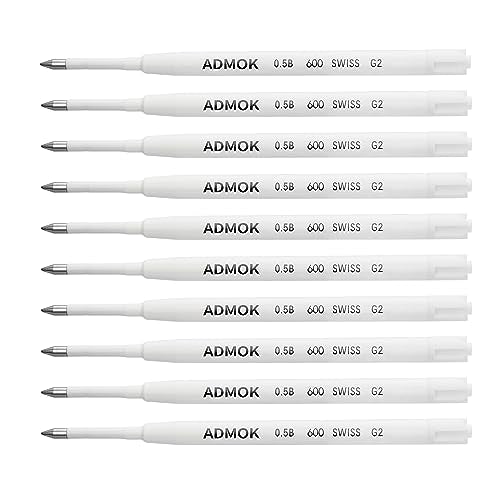 ADMOK 0.5mm Replaceable Standard Pen Gel Refills for BEILUNER Luxury Pens (10pcs)，Smooth and Clean Writing, Compatible with BEILUNER Pen Refill,Pack