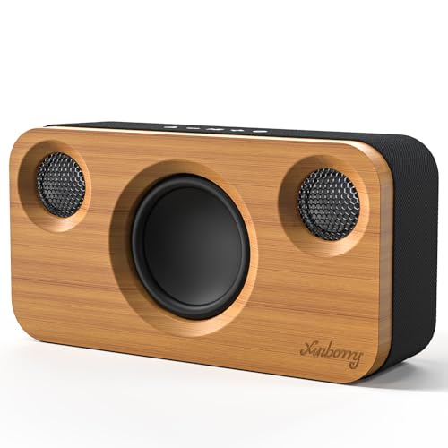 Bluetooth Speaker with Deep Bass, 40W(Peak) Wireless Portable Speaker with AUX, TF Card, Stereo Sound Wood Home Audio Sync up to 100 Bluetooth 5.3 Spe