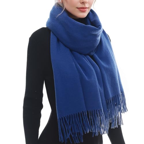 RUI VTRON Scarf for Women Fall Winter Scarves Warm Large Pashmina Shawls and Wraps Royal Blue