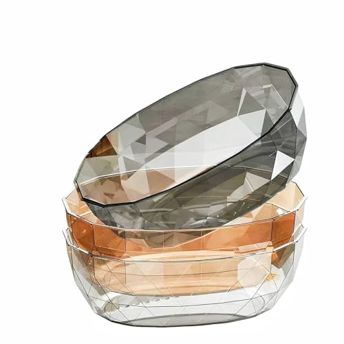 3 Pack 200 oz,Clear & Reusable Acrylic Serving Bowls - Capable of serving salad, popcorn,chips,dips,and condiments. Used for Parties or Entertaining.