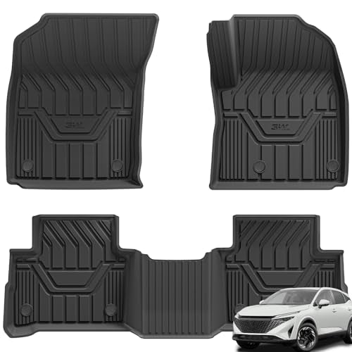 3W Floor Mats Fit for Nissan Qashqai 2022-2024 2025 (Not for e-Power), All Weather Dog Friendly TPE Car Mats, Waterproof Anti-Slip Easy to Clean Heavy