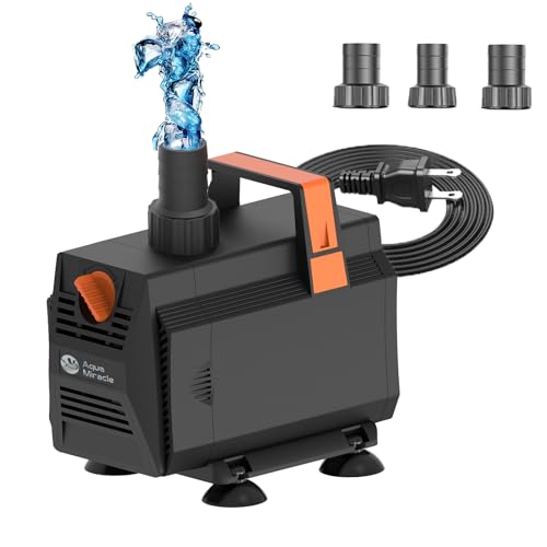 AquaMiracle 1200GPH Submersible Water Pump Pond Pump(4500L-H, 70W), Water Fountain Pump Aquarium Water Pump with Flow Control for Fish Tank, Waterfall