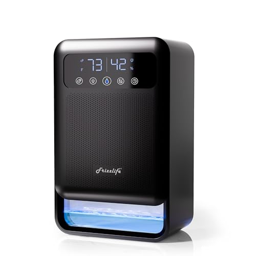 Frizzlife Air Dehumidifier, 135oz Water Tank W-Purifying Function, Quiet Small Dehumidifiers With Sleep Mode For Home, Bedroom, Bathroom, Basement W-A